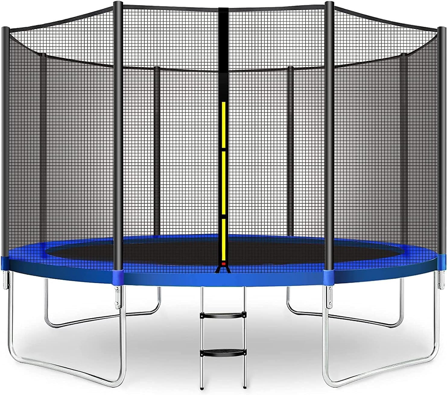 Trampolines 12FT Jump Recreational Trampoline with Enclosure Net, Ladder - ASTM Approved - Combo Bounce Outdoor Trampoline for Kids Happy Time, AWD-R12FT BLUE