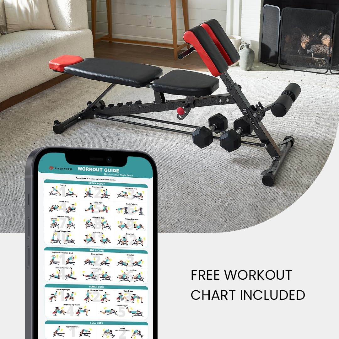 All-in-One Multi-Functional FID Weight Bench for Ultimate Body Workout – Hyper Back Extension, Roman Chair, Adjustable Ab Sit-Up, Incline/Decline/Flat Bench