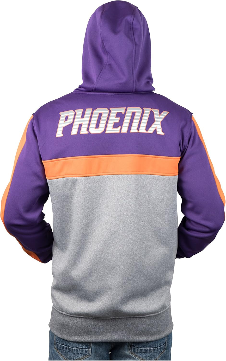 Men'S NBA Official Contrast Back Cut Full Zip Hoodie Sweatshirt