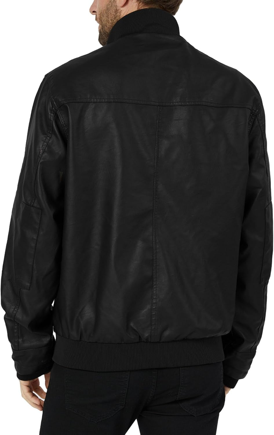 Men'S Faux Leather Jacket Windproof Motorcycle Bomber Jacket Slim Fit Winter Coat with Removable Hood