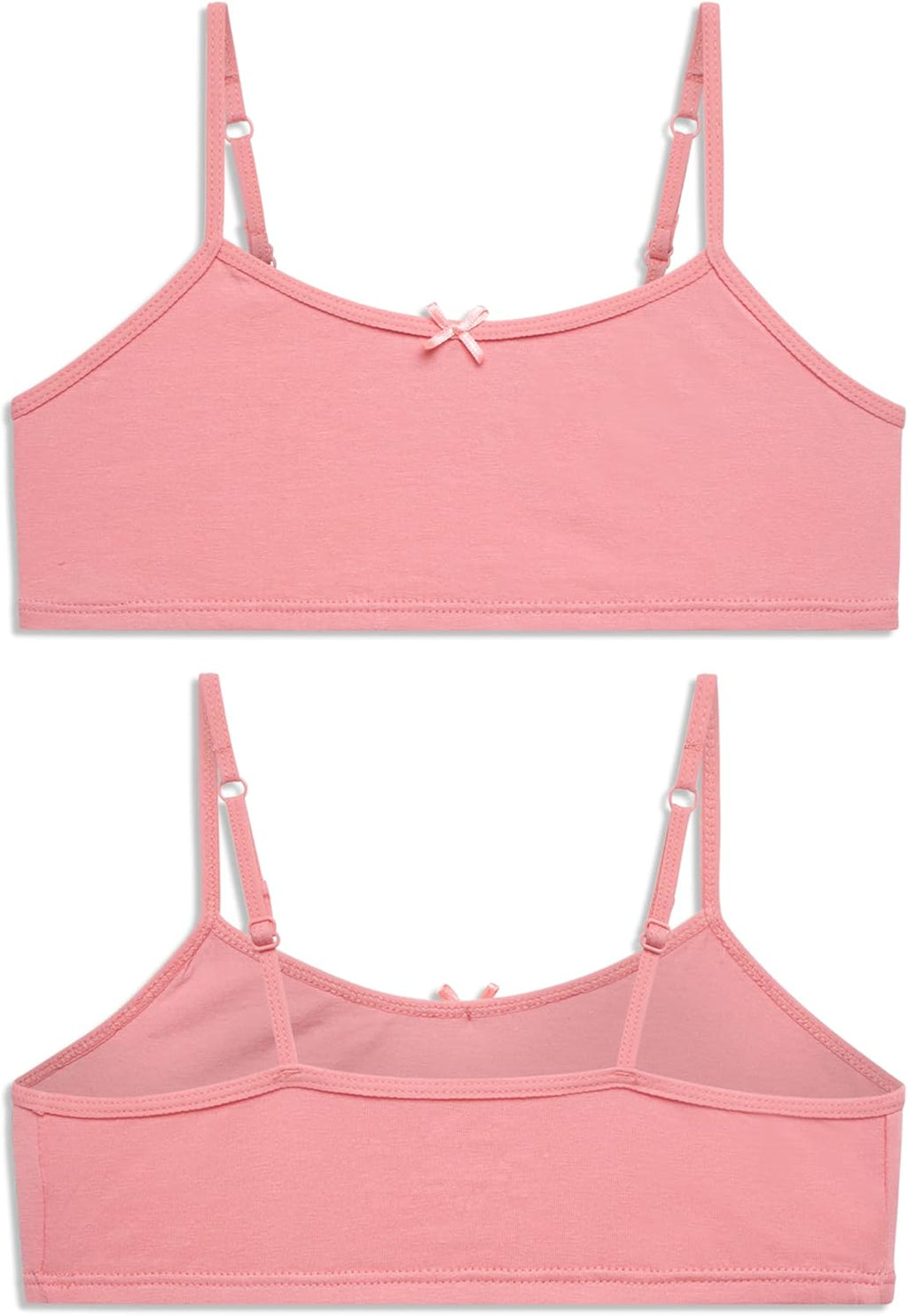 Girls Training Bras - 10 Pack Soft Stretch Cotton Bra, Cami Style Girls Underwear with Adjustable Straps (7-14)