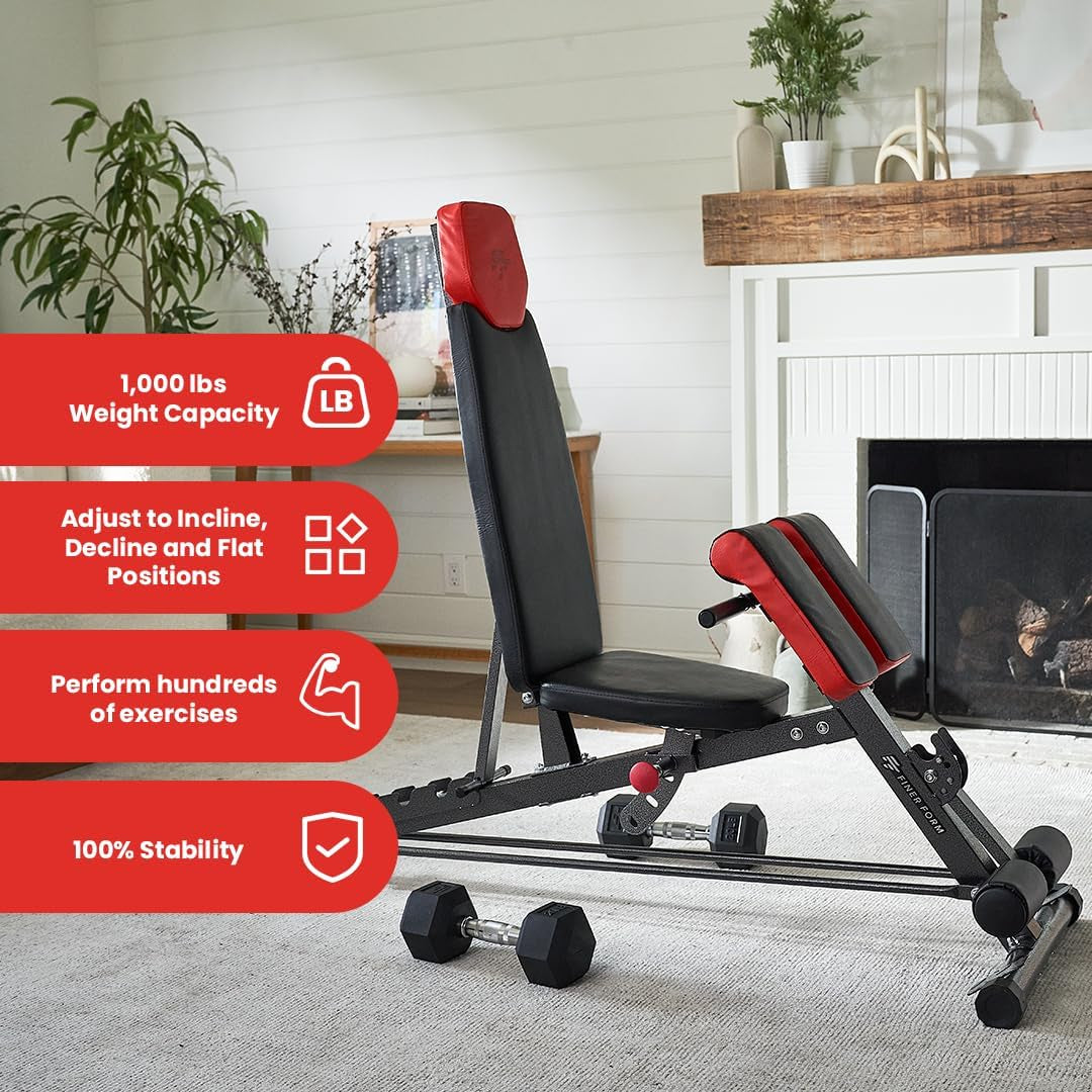 All-in-One Multi-Functional FID Weight Bench for Ultimate Body Workout – Hyper Back Extension, Roman Chair, Adjustable Ab Sit-Up, Incline/Decline/Flat Bench