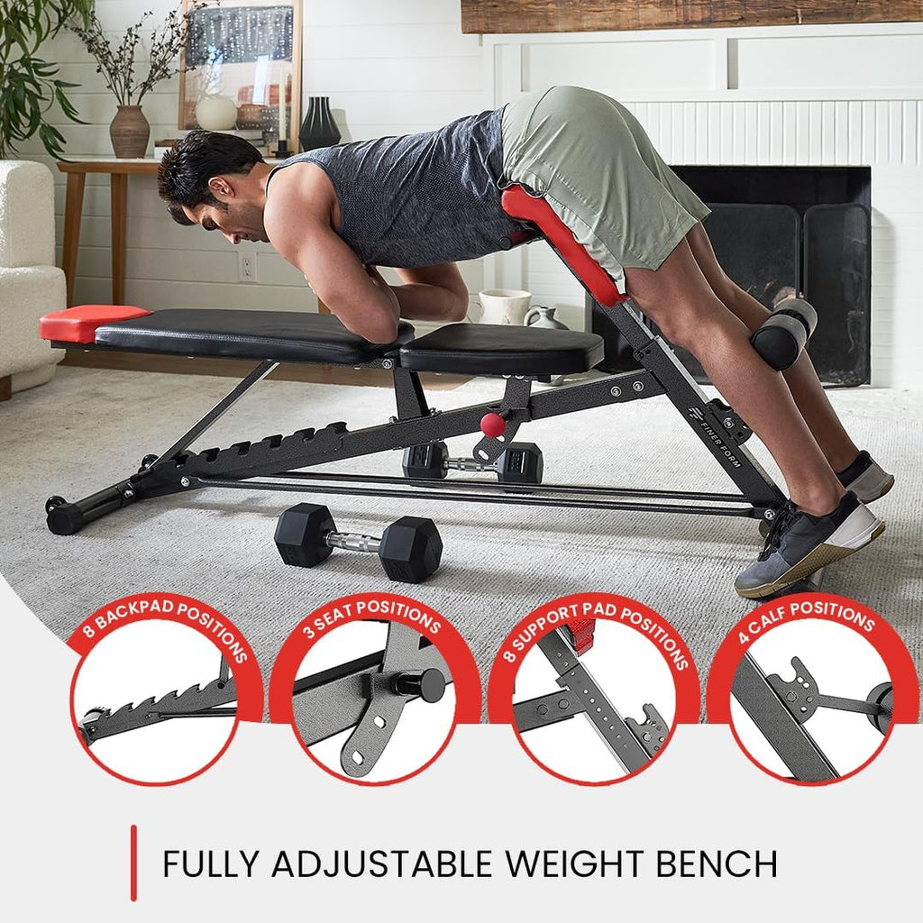 All-in-One Multi-Functional FID Weight Bench for Ultimate Body Workout – Hyper Back Extension, Roman Chair, Adjustable Ab Sit-Up, Incline/Decline/Flat Bench