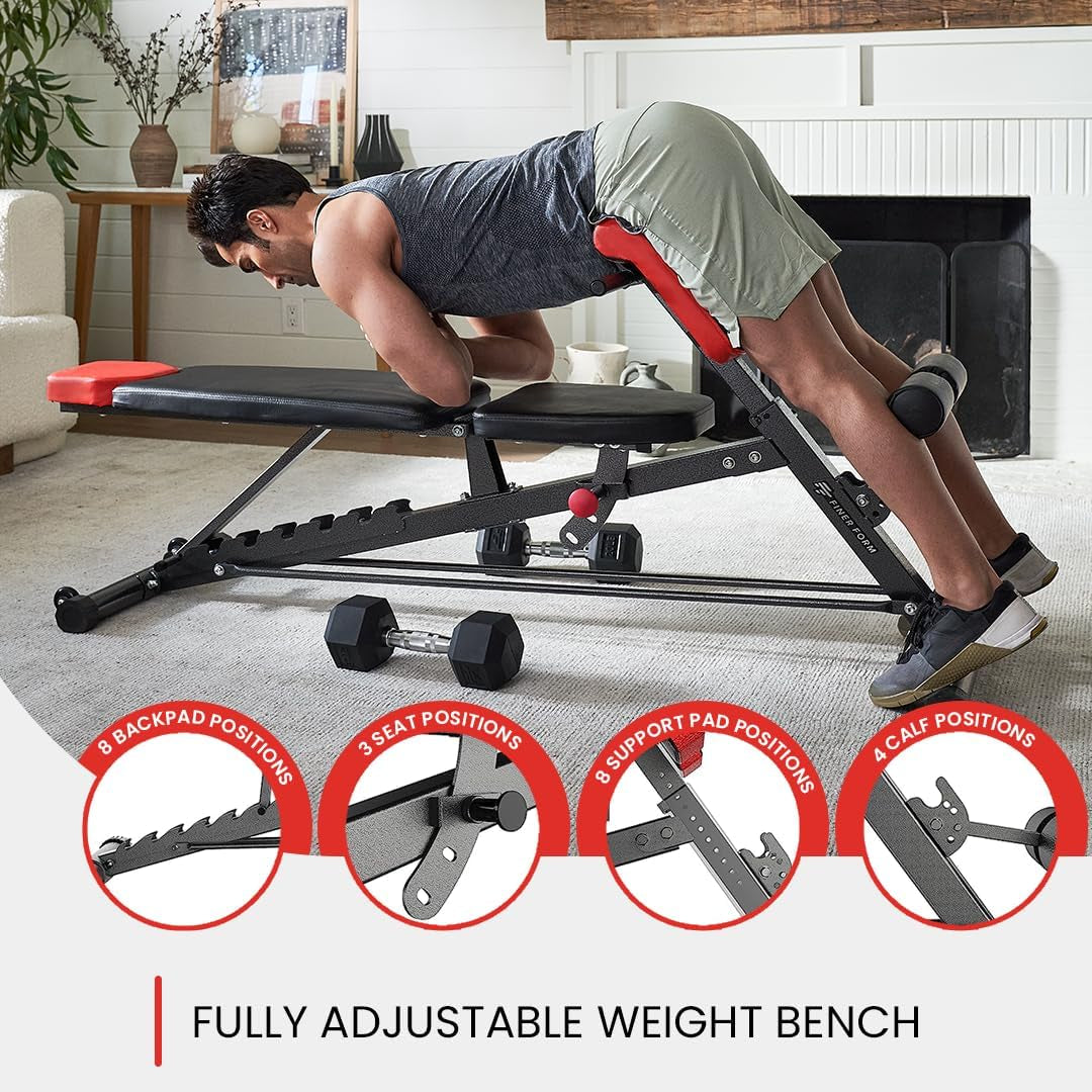 All-in-One Multi-Functional FID Weight Bench for Ultimate Body Workout – Hyper Back Extension, Roman Chair, Adjustable Ab Sit-Up, Incline/Decline/Flat Bench
