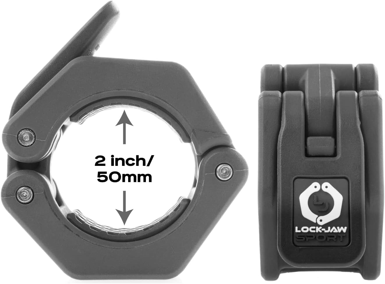 Lock-Jaw Sport Olympic Barbell Collar - Quick Release Barbell Clamp (Black)