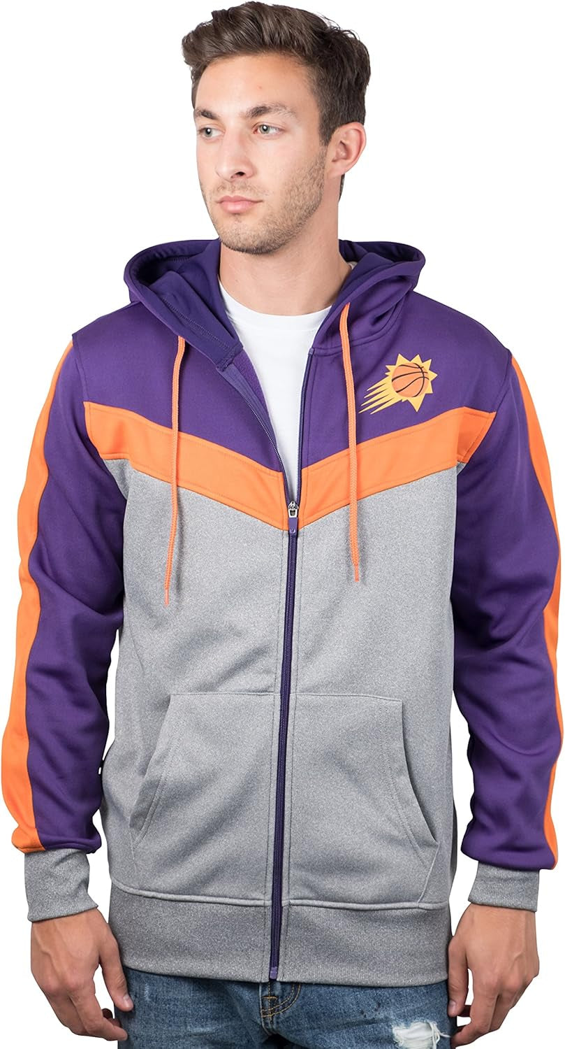 Men'S NBA Official Contrast Back Cut Full Zip Hoodie Sweatshirt